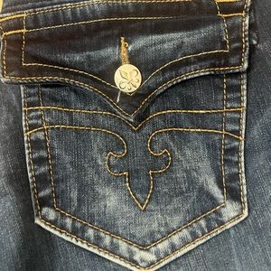 Rock Revival distressed blue jeans